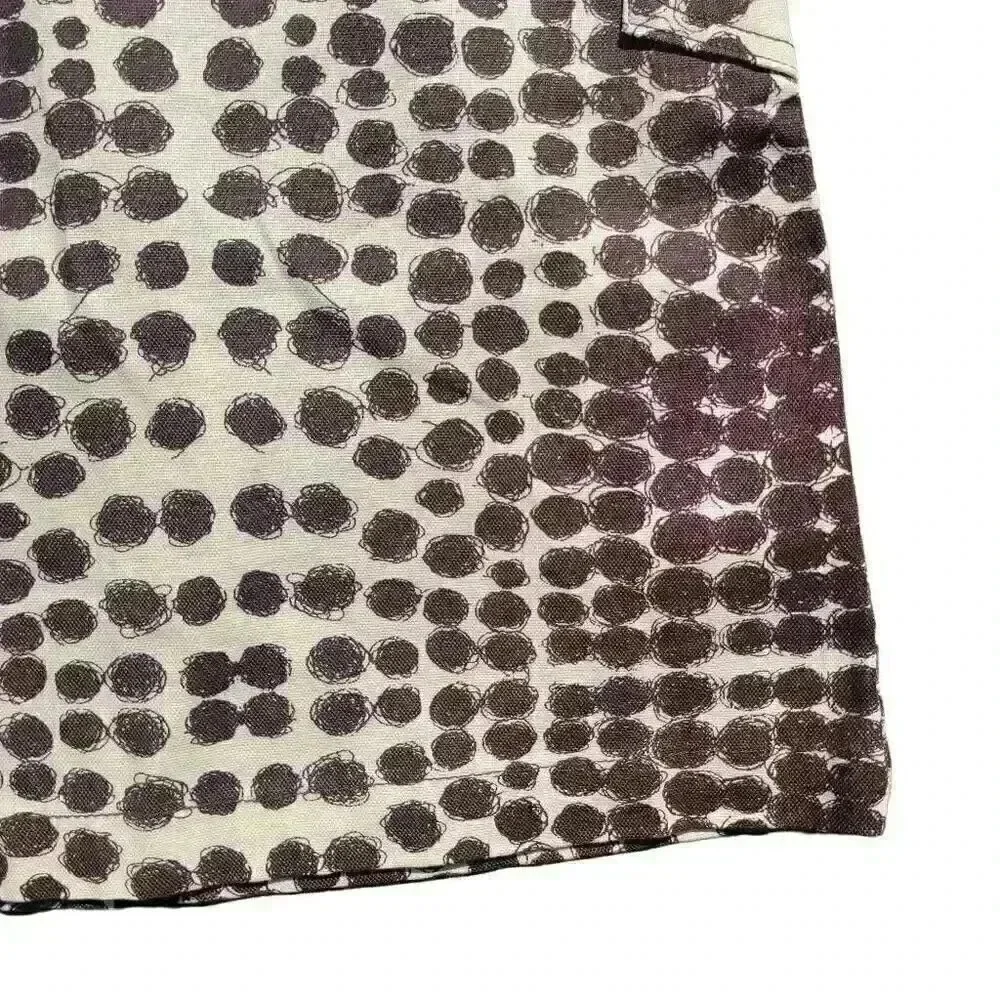 Ideology Women's Ivory & Brown Poly Circle Print Straight Skirt w Stud Accents - Picture 4 of 14